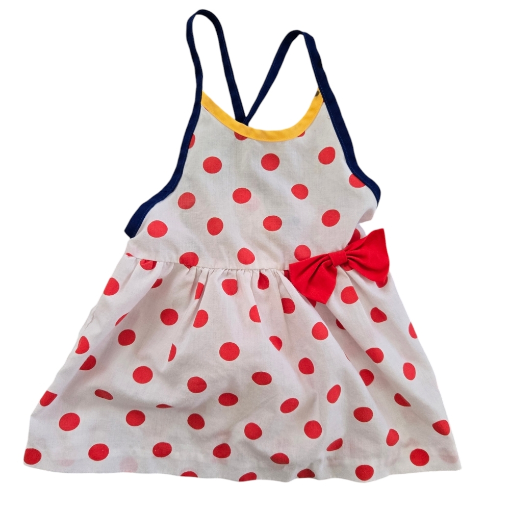 Vintage 1990s flowy lightweight red/white polka dot tank top with red bow
